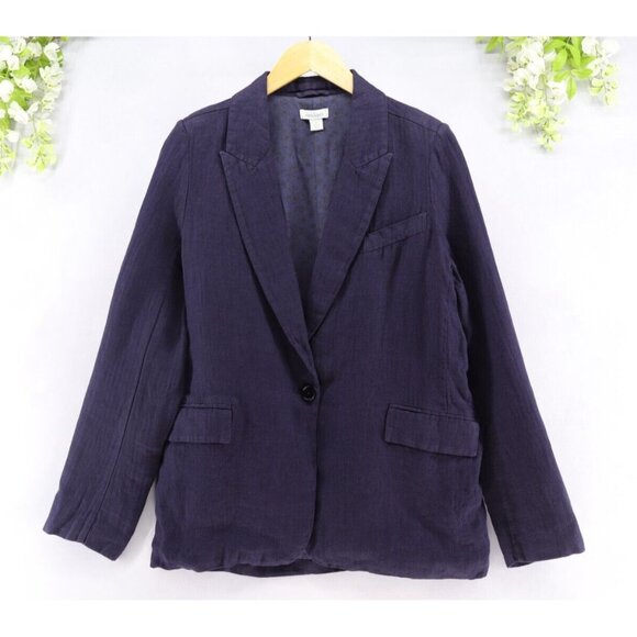 Sundance Jackets & Blazers - Sundance Women's Iris Solid Linen Single Button Blazer Dark Night Sz S